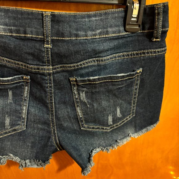 Empyre Jenna Distressed Blue Denim Shorts Size 3 - Picture 10 of 11